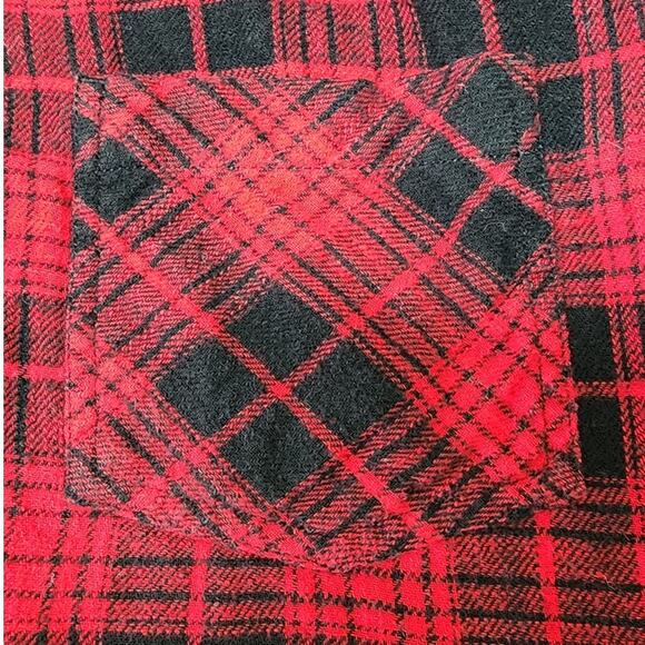 Time And Tru Flannel Shirt with Sweatshirt Hood Women's Size Medium - Picture 3 of 7